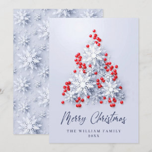 Cartes Pour Fêtes Annuelles Élégants Snowflakes 3D Noël Arbre de Noël Salutati