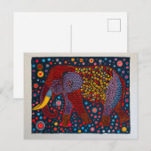 Cartes Pour Fêtes Annuelles Élément abstrait rouge bleu avec des points de fle (Devant / Derrière)