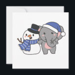 Cartes Pour Fêtes Annuelles Elephant Avec Snowman En Hiver Pour Noël<br><div class="desc">Elephant avec bonhomme de neige en hiver pour Noël - un bonhomme de neige pour l'hiver et Noël. Un accueil d'hiver en saison froide pour les vacances. Ephant de Noël avec bonhomme de neige.</div>
