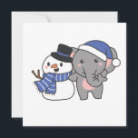 Cartes Pour Fêtes Annuelles Elephant Avec Snowman En Hiver Pour Noël<br><div class="desc">Elephant avec bonhomme de neige en hiver pour Noël - un bonhomme de neige pour l'hiver et Noël. Un accueil d'hiver en saison froide pour les vacances. Ephant de Noël avec bonhomme de neige.</div>