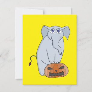 Cartes Pour Fêtes Annuelles Eléphant citrouille