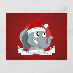 Cartes Pour Fêtes Annuelles éléphant de Noël dessin animé