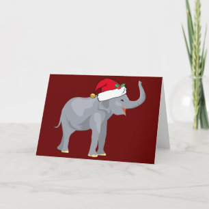 Cartes Pour Fêtes Annuelles Eléphant de Noël mignon