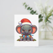 Cartes Pour Fêtes Annuelles Eléphant Joyeux Noël Animaux d'hiver Eléphants (Debout devant)