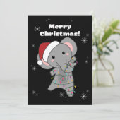 Cartes Pour Fêtes Annuelles Eléphant Noël Neige Hiver Animaux Eléphants (Debout devant)
