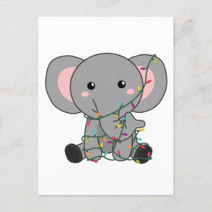 Cartes Pour Fêtes Annuelles Eléphant Noël Neige Hiver Animaux Eléphants