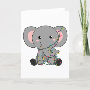 Cartes Pour Fêtes Annuelles Éléphant Noël Neige Hiver Animaux Éléphants