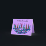 Cartes Pour Fêtes Annuelles Elephant Star Menorah<br><div class="desc">Illustration graphique d'un éléphant,  d'une girafe et de l'Étoile de David menorah.</div>