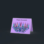 Cartes Pour Fêtes Annuelles Elephant Star Menorah<br><div class="desc">Illustration graphique d'un éléphant,  d'une girafe et de l'Étoile de David menorah.</div>