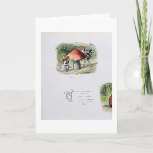 Cartes Pour Fêtes Annuelles Elf à la recherche d'une fée, illustration de (Devant)