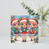 Cartes Pour Fêtes Annuelles Elf Deer Joyeux Noël (Debout devant)
