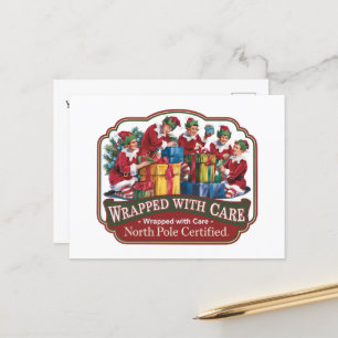 Cartes Pour Fêtes Annuelles Elf enveloppé Noël ajouter le message