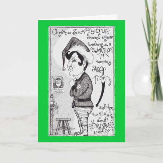 Cartes Pour Fêtes Annuelles Elf fâché (Devant)