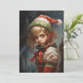 Cartes Pour Fêtes Annuelles Elf fille mignonne (Debout devant)