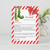 Cartes Pour Fêtes Annuelles Elf Letter “I’m Back” | Funny North Pole Arrival (Debout devant)