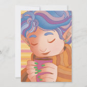 Cartes Pour Fêtes Annuelles Elfe de Noël confortable (Devant)