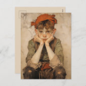 Cartes Pour Fêtes Annuelles Elfe de Noël expressionniste 2 (Devant / Derrière)