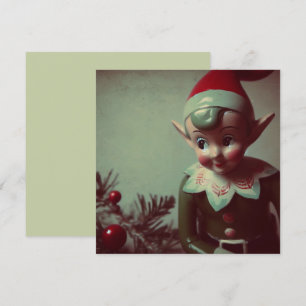 Cartes Pour Fêtes Annuelles Elfe de Noël Vintage Retro Xmas