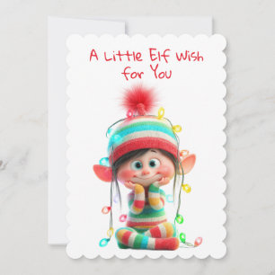 Cartes Pour Fêtes Annuelles Elfe Enchanté Magie de Noël au Pôle Nord