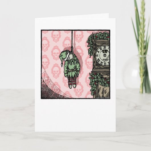 Cartes Pour Fêtes Annuelles Elfe pendu - Intérieur vide Pop Goth (Devant)