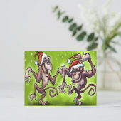 Cartes Pour Fêtes Annuelles Elfes singes de Noël (Debout devant)