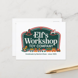 Cartes Pour Fêtes Annuelles Elf's atelier toy company ajouter un message