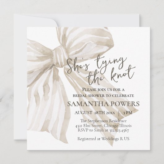 Cartes Pour Fêtes Annuelles Elle noue le noeud (Devant)