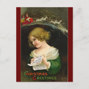 Cartes Pour Fêtes Annuelles Ellen H. Clapsaddle - Christmas Girl with Letter