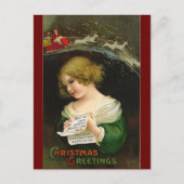 Cartes Pour Fêtes Annuelles Ellen H. Clapsaddle - Christmas Girl with Letter (Devant)