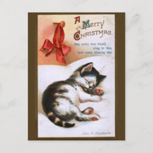 Cartes Pour Fêtes Annuelles Ellen H. Clapsaddle : Christmas Kitten