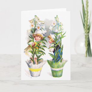 Cartes Pour Fêtes Annuelles Ellen H. Clapsaddle : Enfants Fleurs de Pâques
