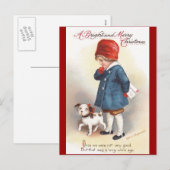 Cartes Pour Fêtes Annuelles Ellen H. Clapsaddle : Une lettre à Père Noël (Devant / Derrière)