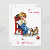 Cartes Pour Fêtes Annuelles Ellen H. Clapsaddle : Valentine Boy with Dog (Devant / Derrière)