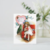 Cartes Pour Fêtes Annuelles Ellen H. Clapsaddle : Valentine Girl with Parrot (Debout devant)