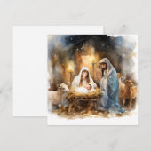 Cartes Pour Fêtes Annuelles Éloigné Dans Un Noël De Manger (Devant / Derrière)