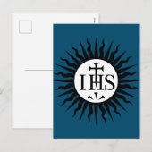 Cartes Pour Fêtes Annuelles Emblème de la Société de Jésus (Devant / Derrière)
