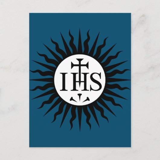 Cartes Pour Fêtes Annuelles Emblème de la Société de Jésus (Devant)