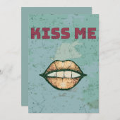 Cartes Pour Fêtes Annuelles Embrasse-moi (Devant / Derrière)