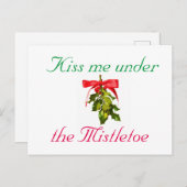 Cartes Pour Fêtes Annuelles embrasse-moi sous le faux-pied Thunder_Cove (Devant / Derrière)