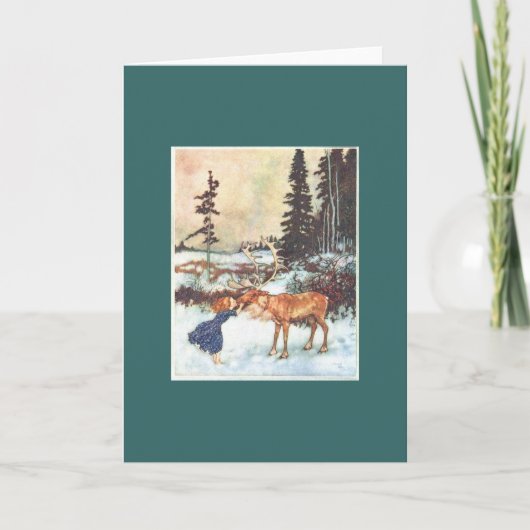 Cartes Pour Fêtes Annuelles Embrasser un renne (Devant)