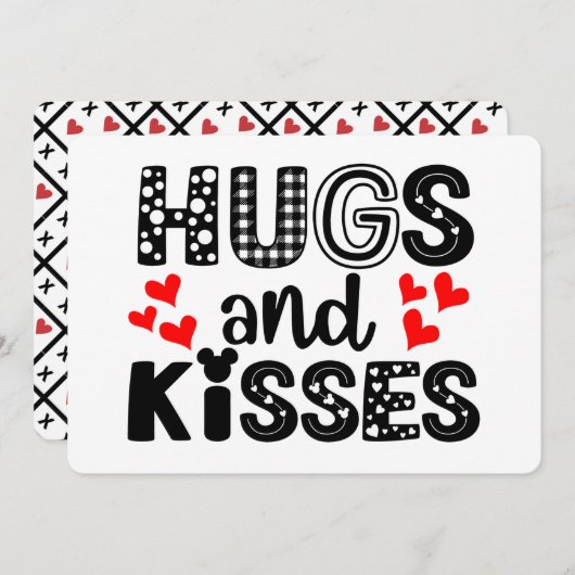Cartes Pour Fêtes Annuelles Embrous et baisers (Devant / Derrière)