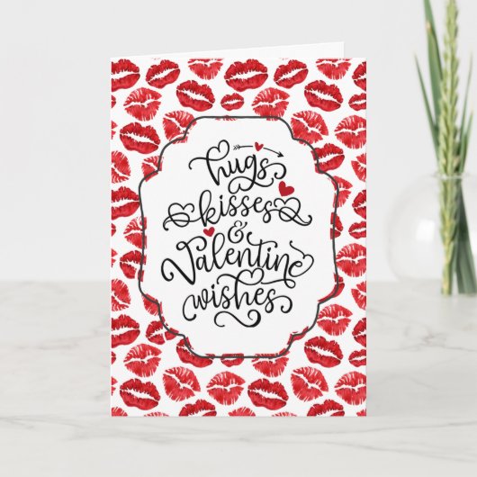 Cartes Pour Fêtes Annuelles Embrous et baisers | Lèvres | Saint Valentin (Devant)