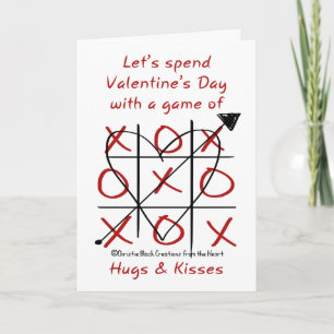 Cartes Pour Fêtes Annuelles Embrous et baisers Valentine-Tic Tac Toe
