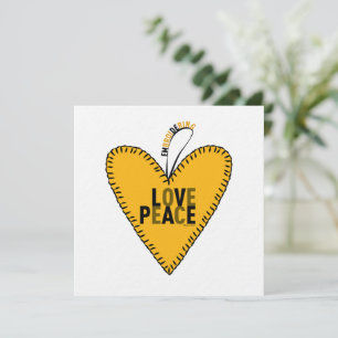 Cartes Pour Fêtes Annuelles Embroyer l'amour et la paix ・ jaune ・