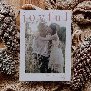 Cartes Pour Fêtes Annuelles EMELIA Boho rose Noël Photo Joyeux Noël