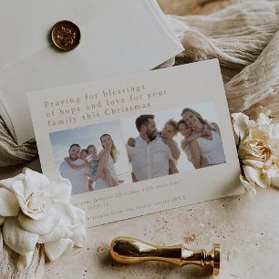 Cartes Pour Fêtes Annuelles EMELIA Gold Photo Citations bibliques uniques Noël