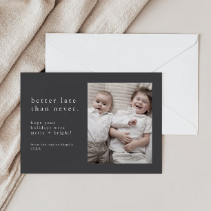 Cartes Pour Fêtes Annuelles EMELIA Grey Nouvel An Photo Tard Funky Noël