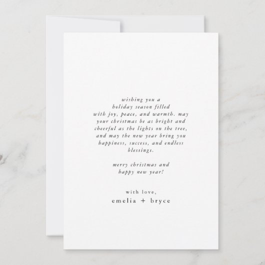 Cartes Pour Fêtes Annuelles EMELIA Noir imprimable mignon photo unique Noël (Dos)