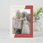 Cartes Pour Fêtes Annuelles EMELIA Rouge unique minima photo de famille Noël (Debout devant)