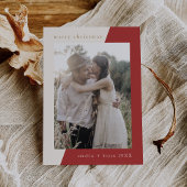 Cartes Pour Fêtes Annuelles EMELIA Rouge unique minima photo de famille Noël